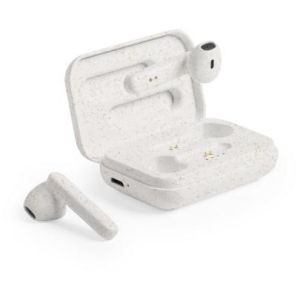 Bezprzewodowe słuchawki douszne ze słomy pszenicznej z nadrukiem