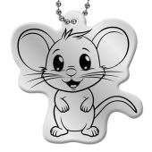 Reklamowy brelok odblaskowy mysz - myszka z logo