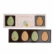 Czekoladki reklamowe - 4 pisanki z nadrukiem - CZEK-0344 - Agencja Point