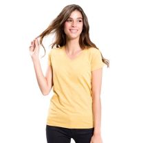 Damski T-shirt, dekolt "V" 145 g z nadrukiem reklamowym - KOSZ-J22 - Agencja Point