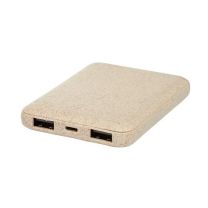 Ekologiczny power bank 5000 mAh ze słomy pszenicznej, z nadrukiem logo - 12413702 - Agencja Point