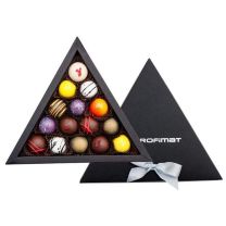 Elegancka trójkątna bombonierka z nadrukiem logo - BOM37 - Agencja Point