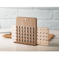 Forever - drewniany kalendarz wieczny, biurkowy, z nadrukiem logo - AP718644 - Agencja Point