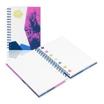 Kołonotatnik reklamowy w płóciennej, twardej okładce, nadruk full color - PM300_A5-LINO - Agencja Point