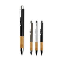 Metalowy długopis reklamowy z drewnianym uchwytem z logo - LT87286 - Agencja Point