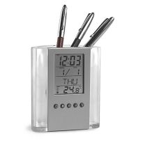 Pojemnik na przybory do pisania, zegar z nadrukiem logo - V2242-00 - Agencja Point