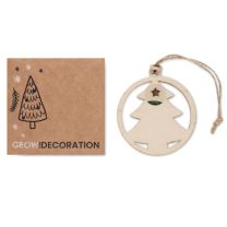 Reklamowa, drewniana zawieszka z nasionami - CX1555-40 - Agencja Point
