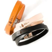 Reklamowa, podwójna bransoletka skórzana z grupą krwi - BL-06 - Agencja Point