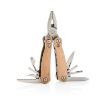 Reklamowe mini narzędzie wielofunkcyjne 12 el. - multi tool z drewnianym uchwytem, z logo - P221.379 - Agencja Point