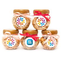 Reklamowe przekąski w karmelu, 80 g lub 150 g w słoiczku z logo - CHRUP20 - Agencja Point