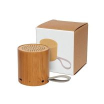 Bambusowy, podświetlany głośnik Bluetoth z nadrukiem logo - 12415171 - Agencja Point