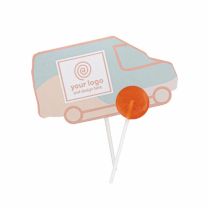 Reklamowy lizak z etykietą, bus z logo - Agencja Point - LIZ-0451B