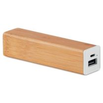Power bank bambusowy 2200 mAh - MO9673-40 - Agencja Point