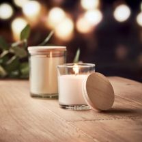 Waniliowa świeca z bambusowym wieczkiem, z nadrukiem logo - MO6281-22 - Agencja Point