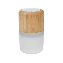 Bambusowy, podświetlany głośnik Bluetoth z nadrukiem logo - 12415171 - Agencja Point