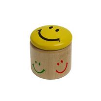 Drewniana temperówka Happy Face z nadrukiem logo - R74010 - Agencja Point