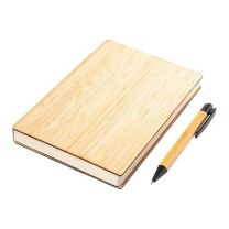 Ekologiczny zestaw bambusowy - notes i długopis z nadrukiem logo - R64251.10 - Agencja Point