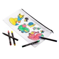 Reklamowy zestaw do kolorowania Happy Kids, przybory szkolne 65 el. - R73781 - Agencja Point