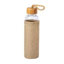Reklamowa butelka z bambusowym korkiem i pokrowcem, z logo - AP721706 - Agencja Point