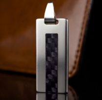 Reklamowa pamięć USB - srebro z włóknem węglowym - SILVER1 - Agencja Point
