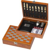 Reklamowy zestaw - piersiówka, szachy, karty i kości - 6078601 - Agencja Point