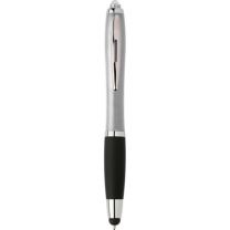 Długopis, touch pen z lampką, wygodnym gumowym uchwytem i metalowym klipem