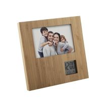 Bambusowa ramka na zdjęcia, stacja pogodowa z nadrukiem logo - AP806657 - Agencja Point