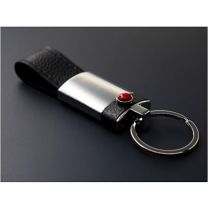 Brelok reklamowy skórzany z Ametystem, z logo - 1296095 - Agencja Point