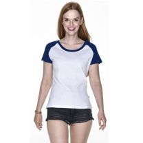 Dwukolorowy T-shirt damski 175 g z nadrukiem logo - KOSZ-P7 - Agencja Point