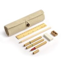 Ekologiczny zestaw, piórnik TALOS, przybory szkolne z nadrukiem logo - 17559 - Agencja Point