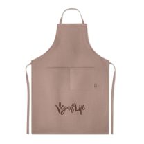 Fartuch z tkaniny konopnej z nadrukiem logo - MO6164 - Agencja Point