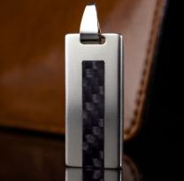 Reklamowa pamięć USB - srebro z włóknem węglowym - SILVER1 - Agencja Point