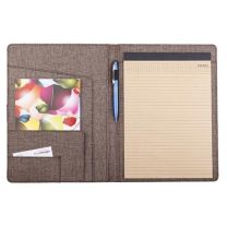 Reklamowa teczka konferencyjna Trieste w lnianej okładce z logo - R73736 - Agencja Point