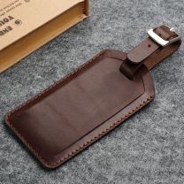 Skórzana zawieszka bagażowa z logo - Agencja Point