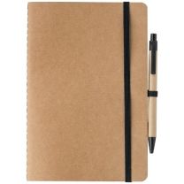 Reklamowy, ekologiczny notatnik A5 z długopisem - V1546 - Agencja Point