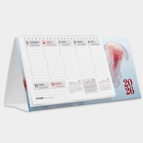 Reklamowy kalendarz biurkowy piramidka, spiralowany, tygodniowy - KAL-PIR-02 - Agencja Point