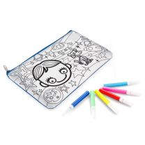Reklamowy zestaw do kolorowania Happy Kids, przybory szkolne 65 el. - R73781 - Agencja Point