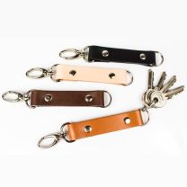 Reklamowy skórzany brelok z karabinkiem, z logo - BL-02 - Agencja Point