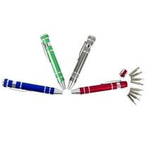 Reklamowy śrubokręt w kształcie długopisu, 8 końcówek, z logo - V5090 - Agencja Point