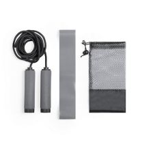 Reklamowy zestaw do ćwiczeń: skakanka, taśma oporowa z logo - V8089-19 - Agencja Point