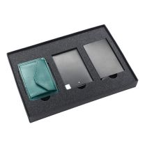 Reklamowy zestaw: power bank, portfel skórzany, etui na karty RFID, z logo - 1263131 - Agencja Point