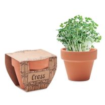 Rzeżucha, zestaw reklamowy - nasiona w glinianej doniczce - MO2219-40 - Agencja Point