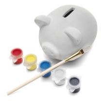 Skarbonka reklamowa świnka do kolorowania, farby - V6453-02 - Agencja Point