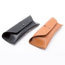 Skórzane, zamykane etui na okulary, z logo - BL-08 - Agencja Point