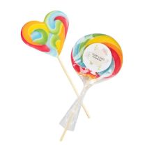 Tęczowy lizak z logo firmy - Agencja Point - LIZ-0363