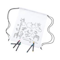 Worek, plecak do kolorowania z logo, kredki świecowe - V7871-02 - Agencja Point