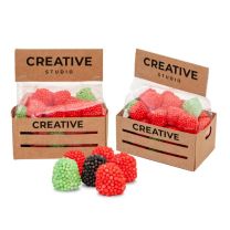 Bezglutenowe żelki reklamowe - "marchewki" w skrzynce z logo - ZEL9 - Agencja Point