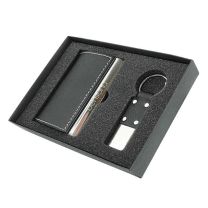 Zestaw: brelok, etui na wizytówki z nadrukiem logo - 553044 - Agencja Point